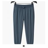 Blue Elastic Waist Pants