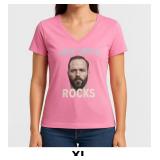Pink V-Neck Graphic T-Shirt
