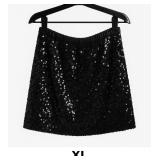 Black Sequin Mini Skirt