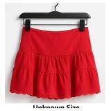 Red Tiered Mini Skirt
