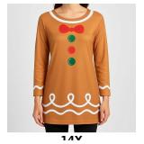 Gingerbread-themed long sleeve tunic
