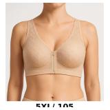 Light Beige Zip-Front Bra