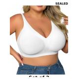 2x SHAPERX Women's Deep V Everyday Bras