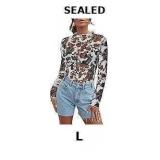 Women's Sheer Floral Long Sleeve Layering Top