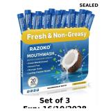 3x RAZOKO Disposable Mouthwash Travel...
