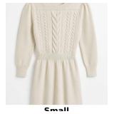 Cream Cable Knit Sweater Dress