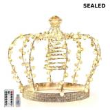 Silver jeweled crown tree topper