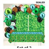 2x 43pcs Pixel Party Decorations Set