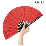 Bamboo Hand Fans, 13 Inch Large Glitter