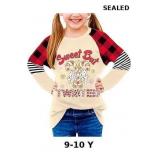 BesserBay Girls Christmas Raglan Shirt