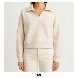 Cream V-Neck Sweatshirt