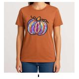 Colorful Pumpkin Graphic T-Shirt