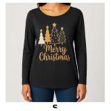 Black Long Sleeve Christmas Top