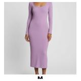Long Sleeve Purple Maxi Dress