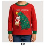 Red Christmas Cat Long Sleeve Shirt
