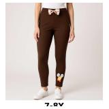 Brown Sweatpants with Bow and Print