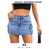 Womens Cargo Skirt Y2k Low Waist Button