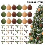 44 PCS Velvet Ornaments for Christmas Tree