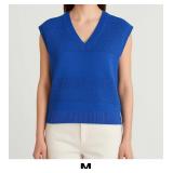 Blue V-Neck Sleeveless Top