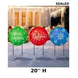 3 Pcs Metal Christmas Balls Yard Signs