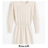 Cream Cable Knit Sweater Dress