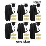 6Pcs Graduation Cap and Gown with Matching Tassels