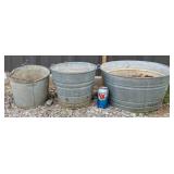 3 GALVANIZED BUCKETS