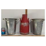 3 PC GALVANIZED CANS / MILK CAN