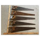 5 VINTAGE HAND SAWS
