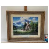 FRAMED LITHOGRAPH ' WESTERN CHURCH'