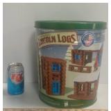 LINCOLN LOGS SET WITH INSTRUCTIONAL  DIAGRAM