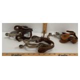 3 PAIRS OF WESTERN SPURS