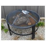 OUTDOOR FIRE PIT & FRESH CUT WOOD