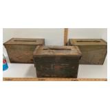 3 METAL AMMO BOXES