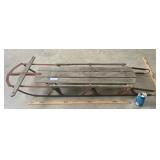 VNTG WOOD/IRON STEERABLE SNOW SLED