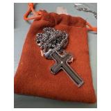 Metal Cross Necklace on 23' chain