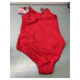KANU girls size 14 red 1 piece bathing suit