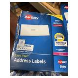 2 Boxes Avery Address labels ** Damaged **