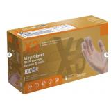 X3 medium 100 ct vinyl gloves, 1mil