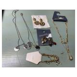 2 necklaces, sunflower earrings, pin, & bracelet