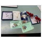 God Bless Cross necklace, E charms, Fire glasses