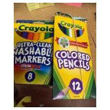 12 colored pencils & 8 washable markers