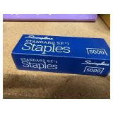 5  boxes 5,000@ staples, 1 is damaged