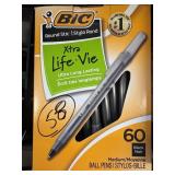 58 Bic Round Stic ball point pens BLACK