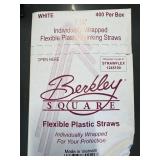 400 Flexible Plastic straws indiv. wrapped white