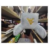 west virginia university gray back support pillow
