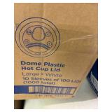Dome Plastic Hot cup lids 10 sleeves of 100 dixie
