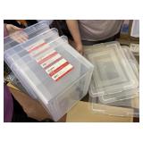 4 Staples File Boxes w/ lids ** slight damage **
