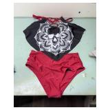 womens size medium 2 pc bathing suit SKULL DESIGN