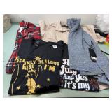 womens sm/xsm shirt, pj shirt, 3 tshirts, &